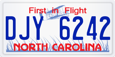 NC license plate DJY6242