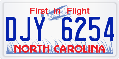NC license plate DJY6254