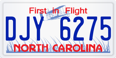NC license plate DJY6275