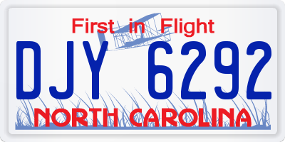 NC license plate DJY6292