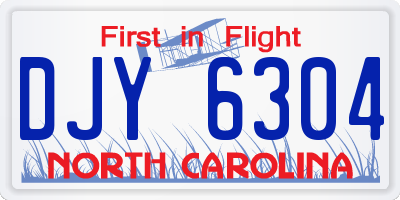 NC license plate DJY6304
