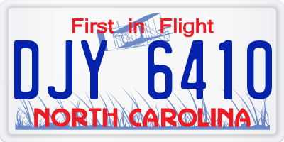 NC license plate DJY6410