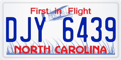NC license plate DJY6439