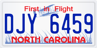 NC license plate DJY6459