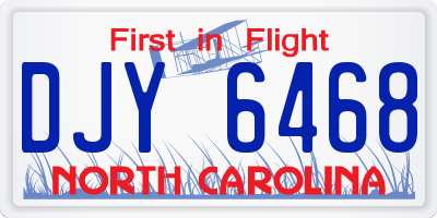 NC license plate DJY6468