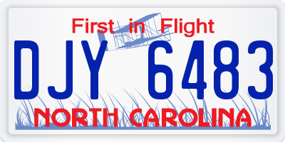 NC license plate DJY6483