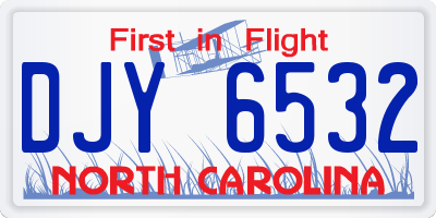 NC license plate DJY6532