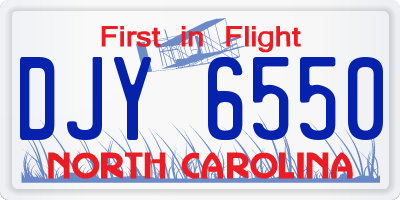 NC license plate DJY6550