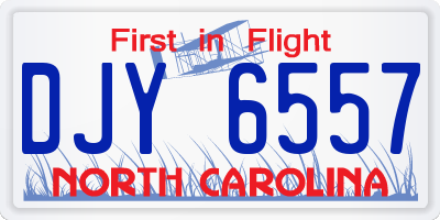 NC license plate DJY6557