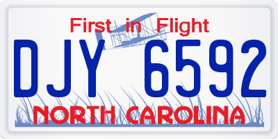 NC license plate DJY6592