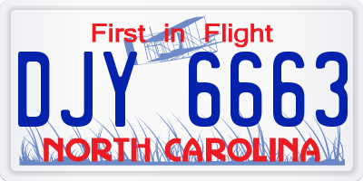 NC license plate DJY6663