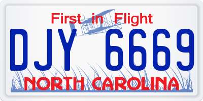 NC license plate DJY6669