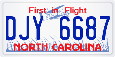 NC license plate DJY6687