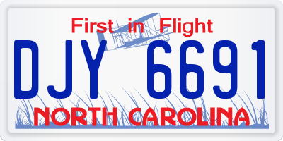 NC license plate DJY6691