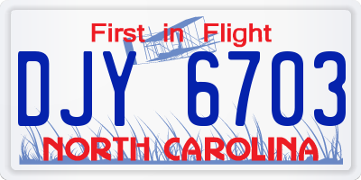 NC license plate DJY6703