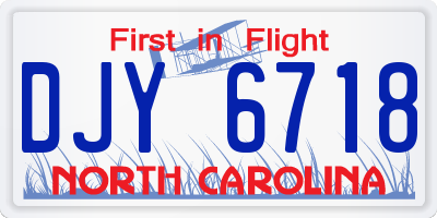 NC license plate DJY6718