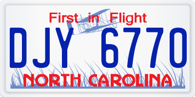 NC license plate DJY6770