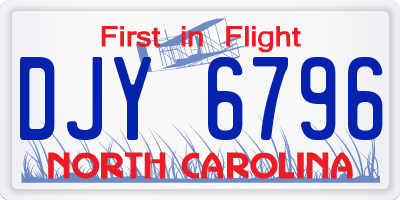 NC license plate DJY6796