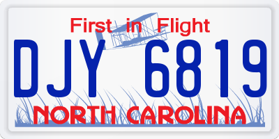 NC license plate DJY6819