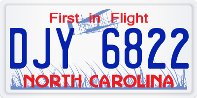 NC license plate DJY6822