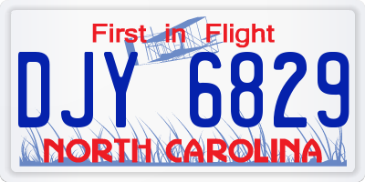 NC license plate DJY6829