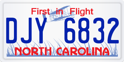 NC license plate DJY6832