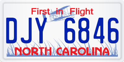 NC license plate DJY6846