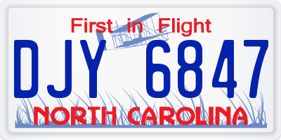 NC license plate DJY6847