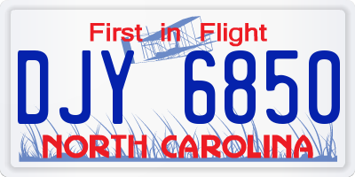 NC license plate DJY6850