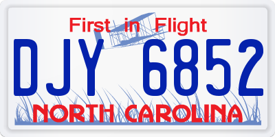 NC license plate DJY6852