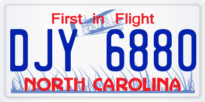 NC license plate DJY6880