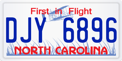 NC license plate DJY6896
