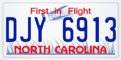NC license plate DJY6913