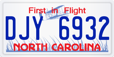 NC license plate DJY6932