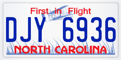 NC license plate DJY6936