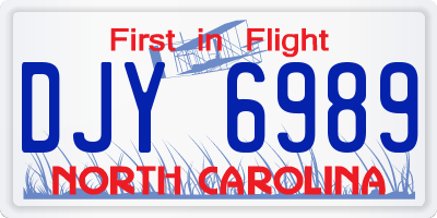 NC license plate DJY6989
