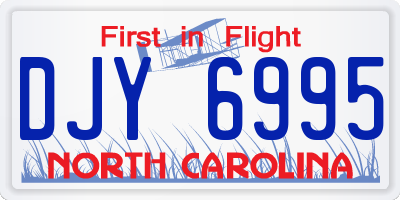 NC license plate DJY6995
