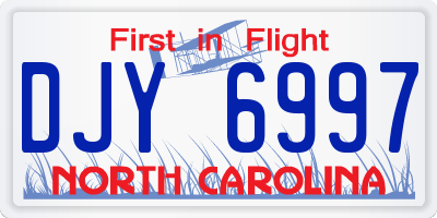 NC license plate DJY6997