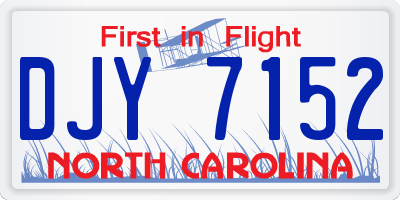 NC license plate DJY7152
