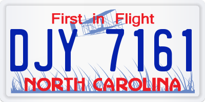 NC license plate DJY7161