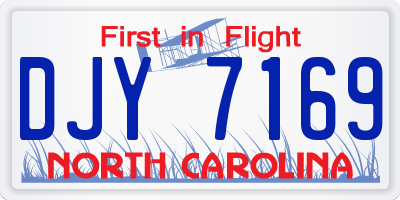NC license plate DJY7169