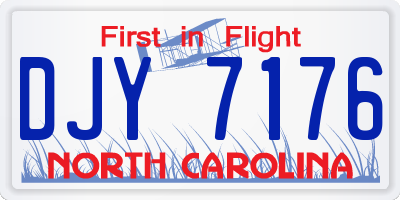 NC license plate DJY7176