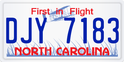 NC license plate DJY7183