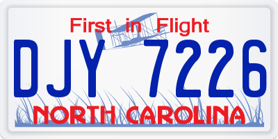 NC license plate DJY7226