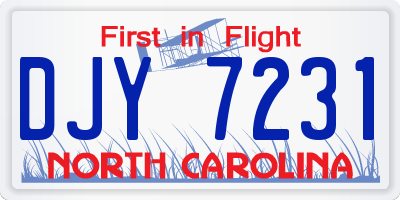 NC license plate DJY7231