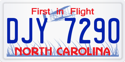 NC license plate DJY7290