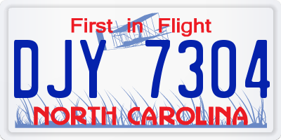 NC license plate DJY7304