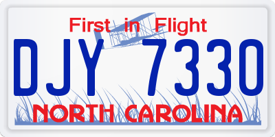 NC license plate DJY7330