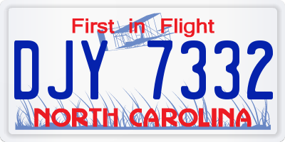 NC license plate DJY7332