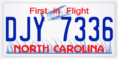 NC license plate DJY7336